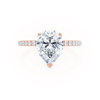 1.20 CT Pear Shaped Pave Style Moissanite Engagement Ring 2