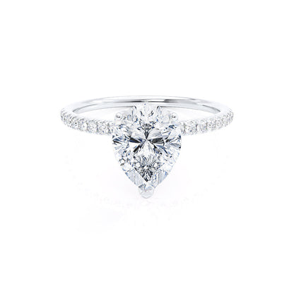 2.10 CT Pear Shaped Moissanite Solitaire Engagement Ring 1