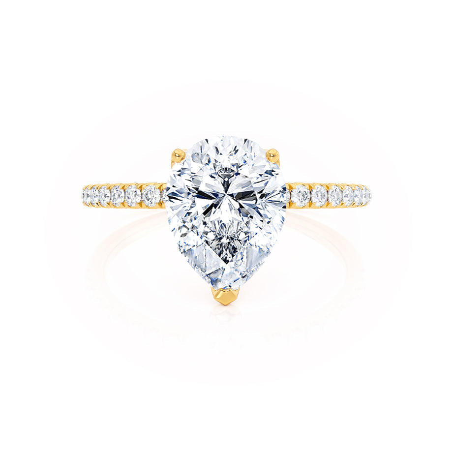 0.94 CT Pear Shaped Moissanite Solitaire Style Engagement Ring 3