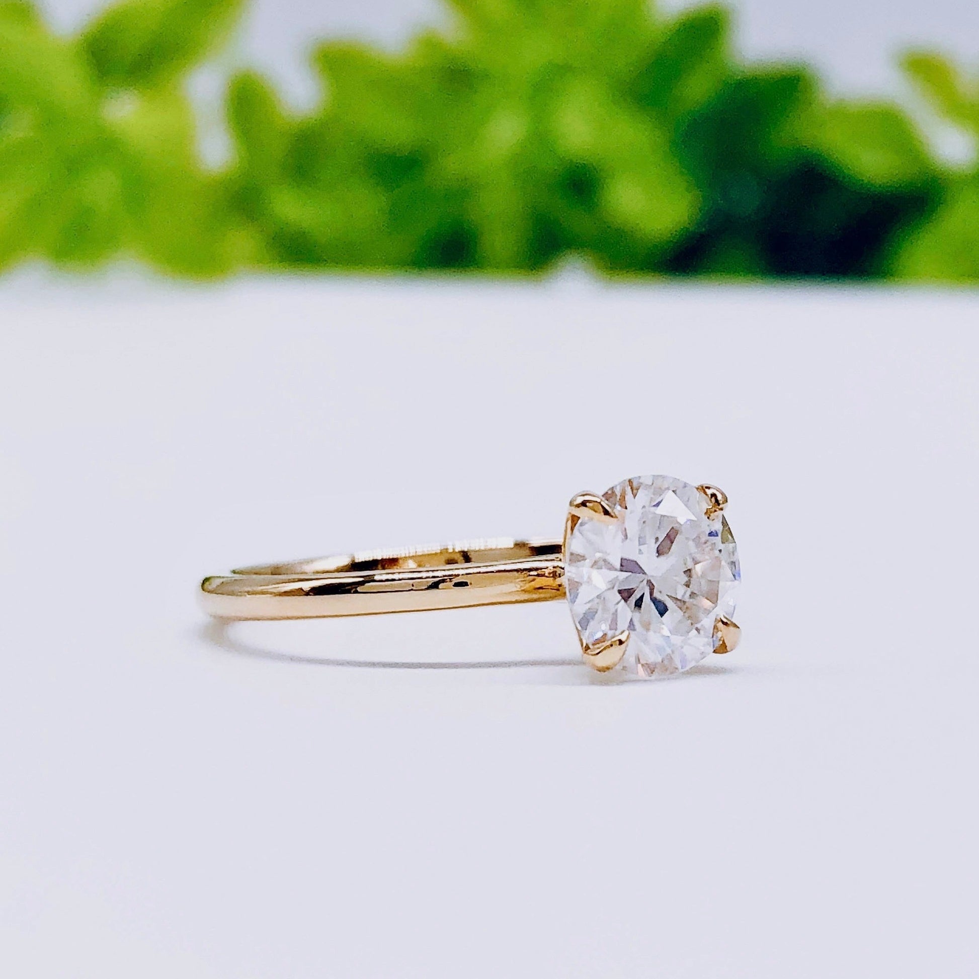 1.85 CT Round Cut Solitaire Moissanite Engagement Ring 4