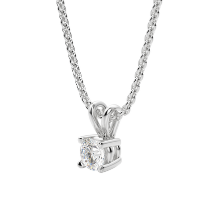 0.25 CT-1.0 CT Round Solitaire CVD F/VS Diamond Necklace 3