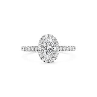 0.7 CT Oval Halo CVD F/VS1 Diamond Engagement Ring 1