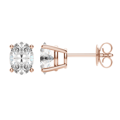 0.50 CT-2.0 CT Oval Solitaire CVD F/VS Diamond Earrings 7