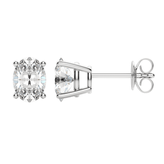 0.50 CT-2.0 CT Oval Solitaire CVD F/VS Diamond Earrings 3