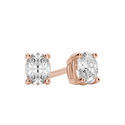 0.50 CT-2.0 CT Oval Solitaire CVD F/VS Diamond Earrings 6