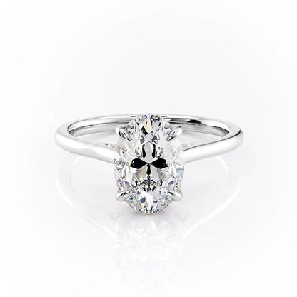 2.10 Oval Cut Solitaire Style Moissanite Engagement Ring 10