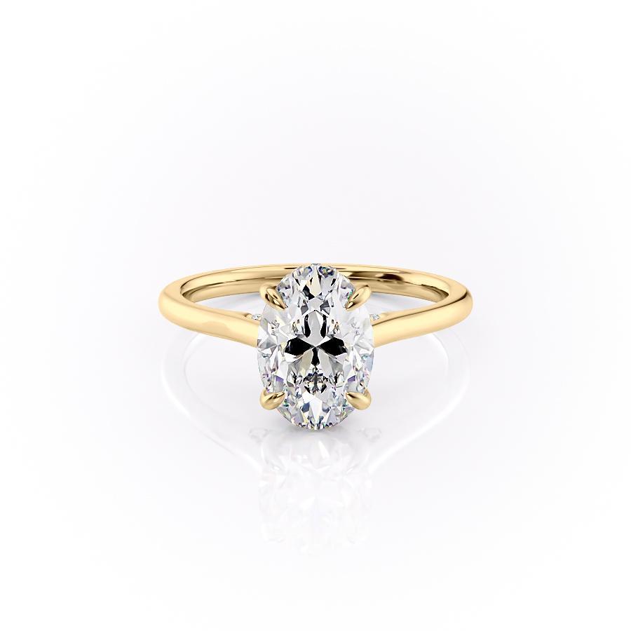 2.10 Oval Cut Solitaire Style Moissanite Engagement Ring 11