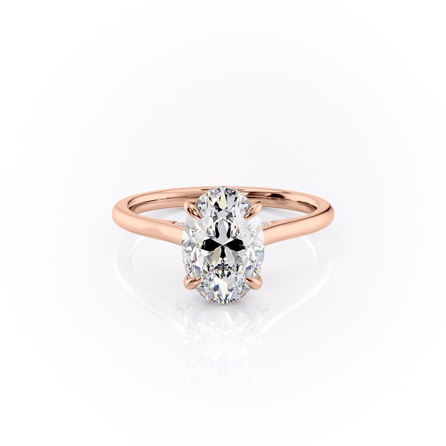 2.10 Oval Cut Solitaire Style Moissanite Engagement Ring 12