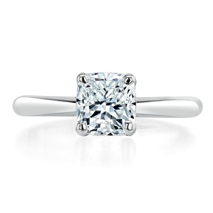 1.0 CT Cushion Cut Solitaire Moissanite Engagement Ring 1