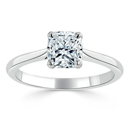 1.0 CT Cushion Cut Solitaire Moissanite Engagement Ring 2