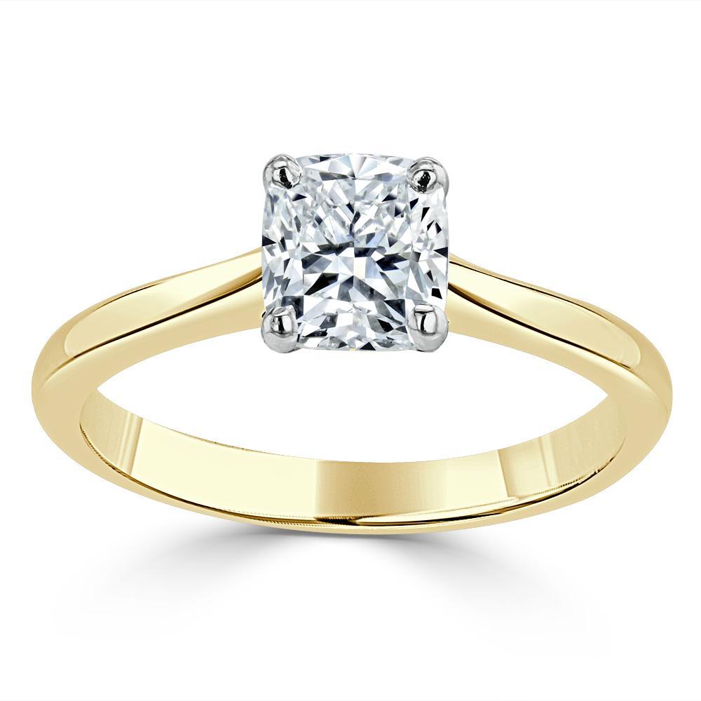 1.0 CT Cushion Cut Solitaire Moissanite Engagement Ring 5