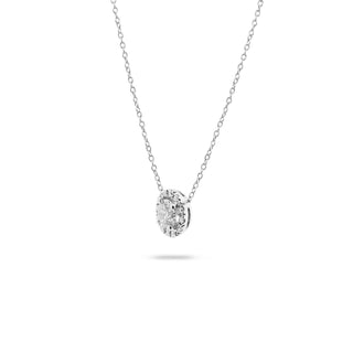 0.55 CT Round Halo CVD F/VS Diamond Necklace 3