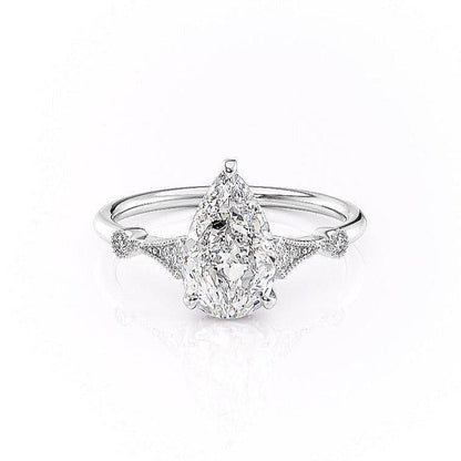 2.0 CT Pear Cut Solitaire Moissanite Engagement Ring. 1