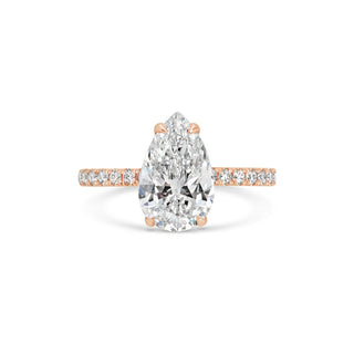 2 CT Pear Cut Pave CVD F/VS1 Diamond Engagement Ring 8