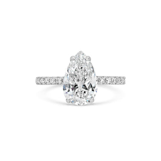 2 CT Pear Cut Pave CVD F/VS1 Diamond Engagement Ring 1