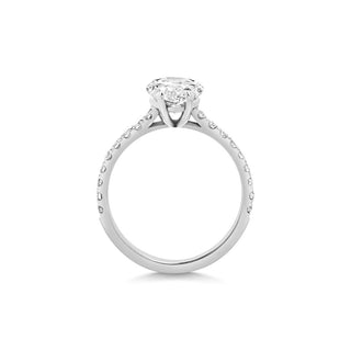 2 CT Pear Cut Pave CVD F/VS1 Diamond Engagement Ring 4