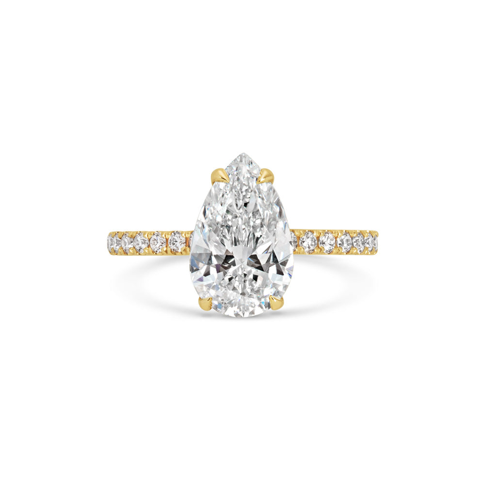 2 CT Pear Solitaire CVD F/VS1 Diamond Engagement Ring 5
