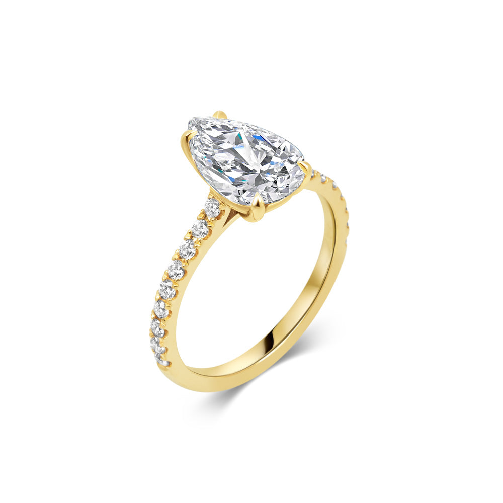 2 CT Pear Solitaire CVD F/VS1 Diamond Engagement Ring 6