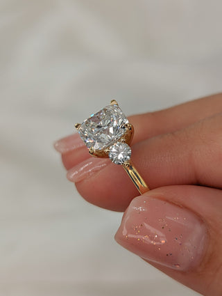 3.55 CT Cushion Three Stone CVD F/VS1 Diamond Engagement Ring 7