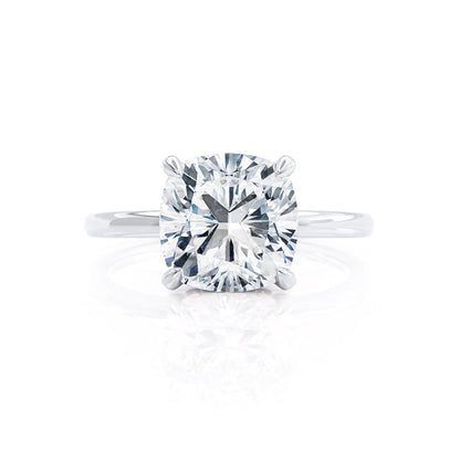 1.0 CT Cushion Shaped Moissanite Hidden Halo Style Engagement Ring 2