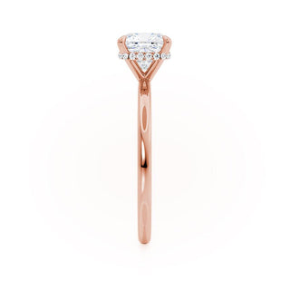 1.10 CT Cushion Shaped Moissanite Hidden Halo Style Engagement Ring 3