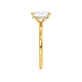 1.75 CT Emerald Shaped Moissanite Hidden Halo Style Engagement Ring 4