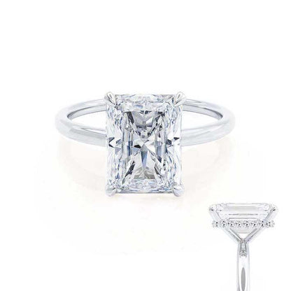 1.20 CT Radiant Shaped Moissanite Hidden Halo Engagement Ring 2