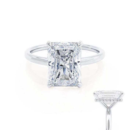 1.80 CT Radiant Shaped Moissanite Hidden Halo Style Engagement Ring 2