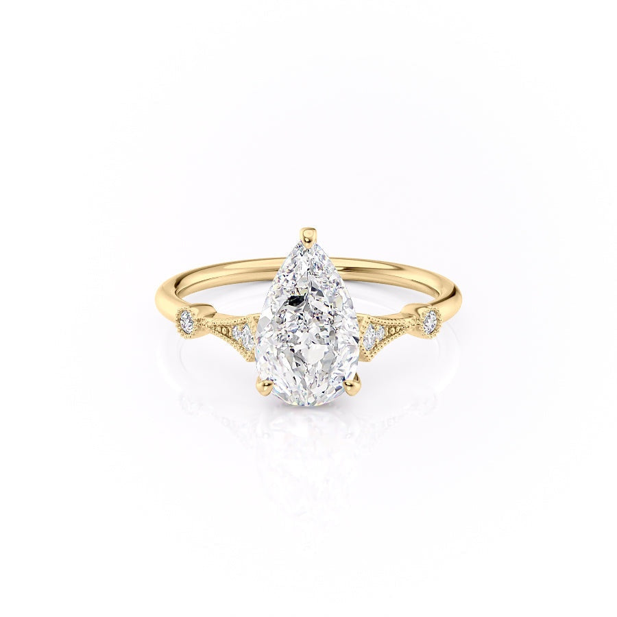 2.0 CT Pear Cut Solitaire Moissanite Engagement Ring. 6