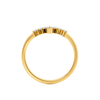 0.28 TCW Round & Pear Shaped Moissanite Curved Style Wedding Band 4