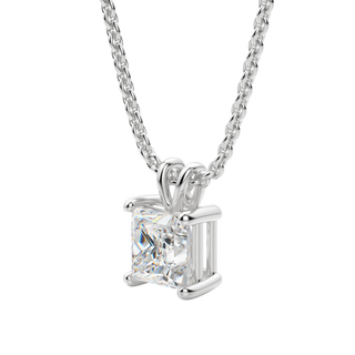 0.25 CT- 1.0 CT Princess Solitaire CVD F/VS Diamond Necklace 3