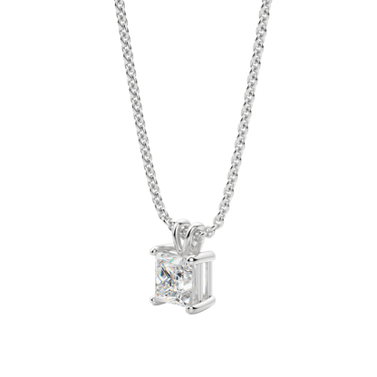 0.25 CT- 1.0 CT Princess Solitaire CVD F/VS Diamond Necklace 5