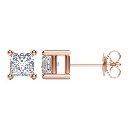 0.50 CT-2.0 CT Princess Solitaire CVD F/VS Diamond Earrings 8