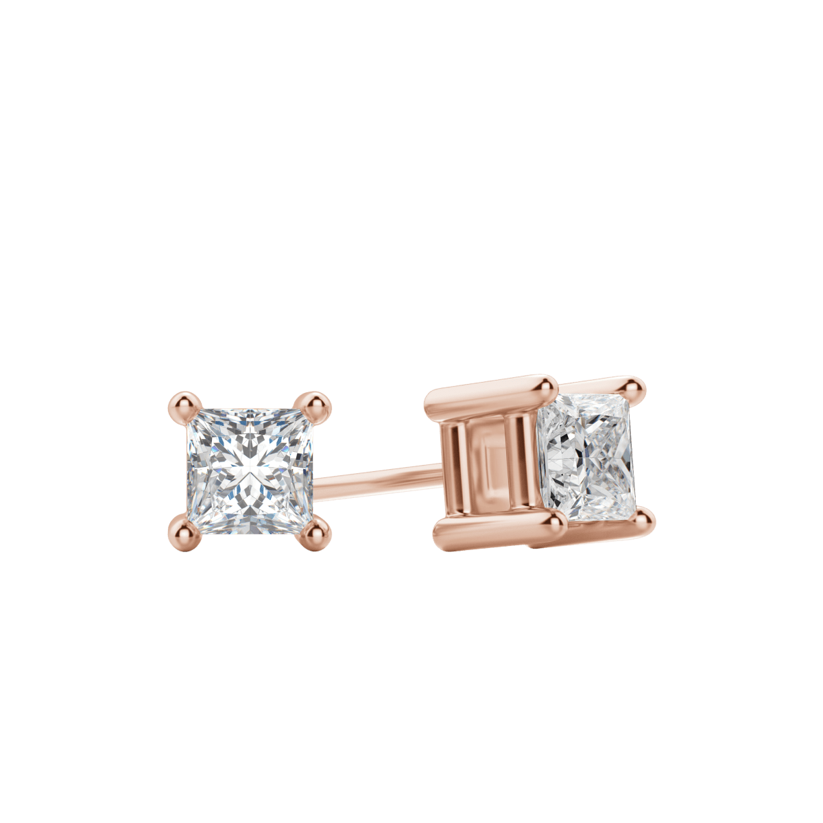 0.50 CT-2.0 CT Princess Solitaire CVD F/VS Diamond Earrings 7