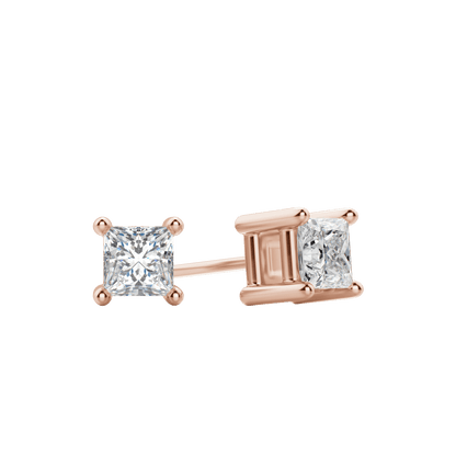 0.50 CT-2.0 CT Princess Solitaire CVD F/VS Diamond Earrings 7