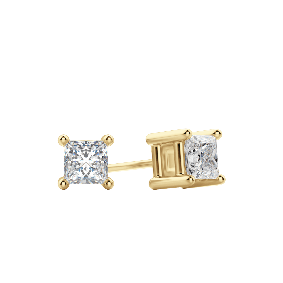 0.50 CT-2.0 CT Princess Solitaire CVD F/VS Diamond Earrings 4