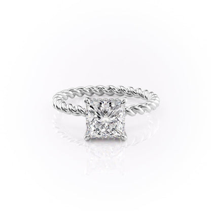 2.51 CT Princess Solitaire & Twisted Band Moissanite Engagement Ring 10