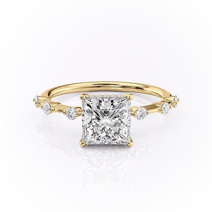 2.08 CT Princess Solitaire Dainty Style Moissanite Engagement Ring 11