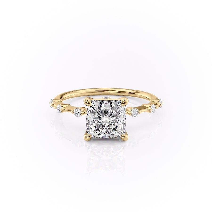 2.08 CT Princess Cut Solitaire Dainty Style Moissanite Engagement Ring 11