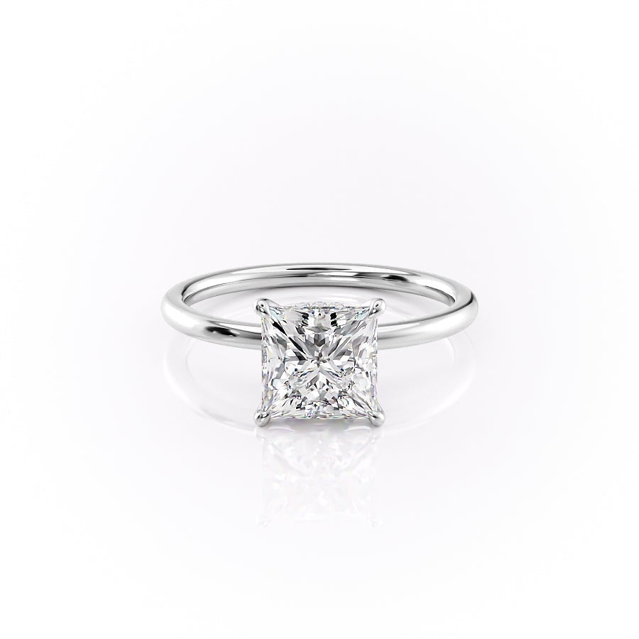 2.08 CT Princess Cut Solitaire Moissanite Engagement Ring 10