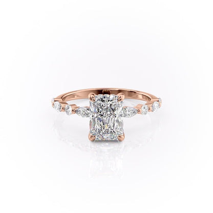 2.1 CT Radiant Cut Solitaire Pave Setting Moissanite Engagement Ring 12
