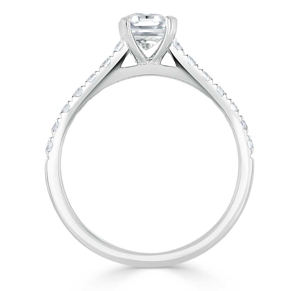 0.75 CT Radiant Cut Solitaire Pave Setting Engagement Ring 4