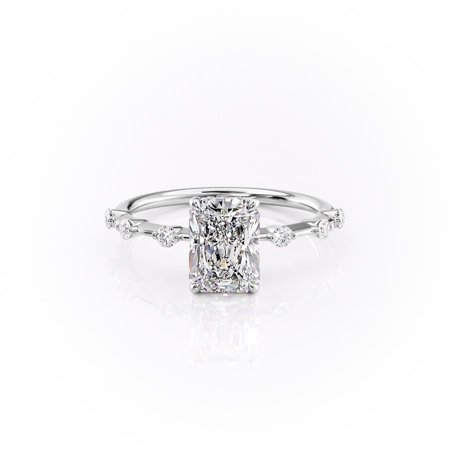 2.0 CT Radiant Solitaire Dainty Style Moissanite Engagement Ring 10