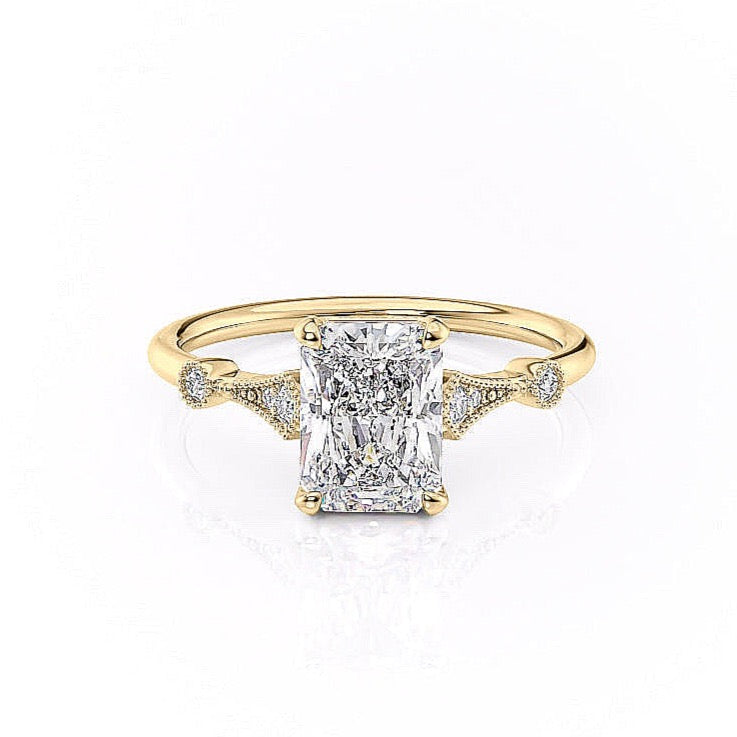 1.04 CT Radiant Cut Solitaire Moissanite Engagement Ring 10