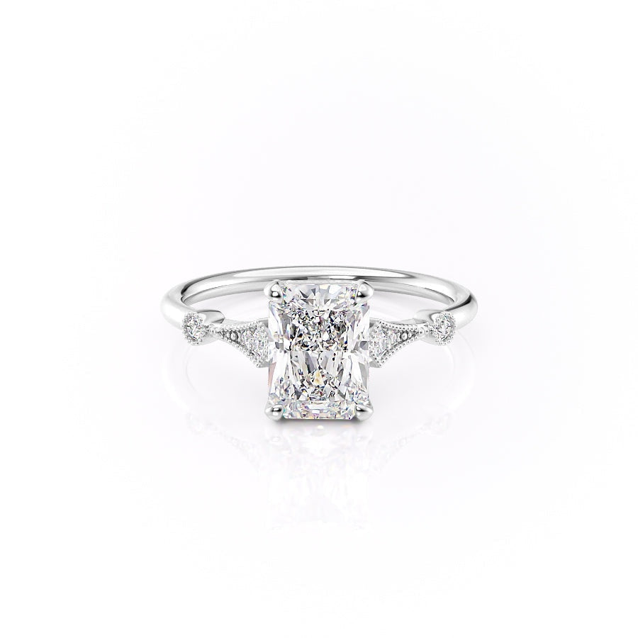 1.04 CT Radiant Cut Solitaire Moissanite Engagement Ring 9