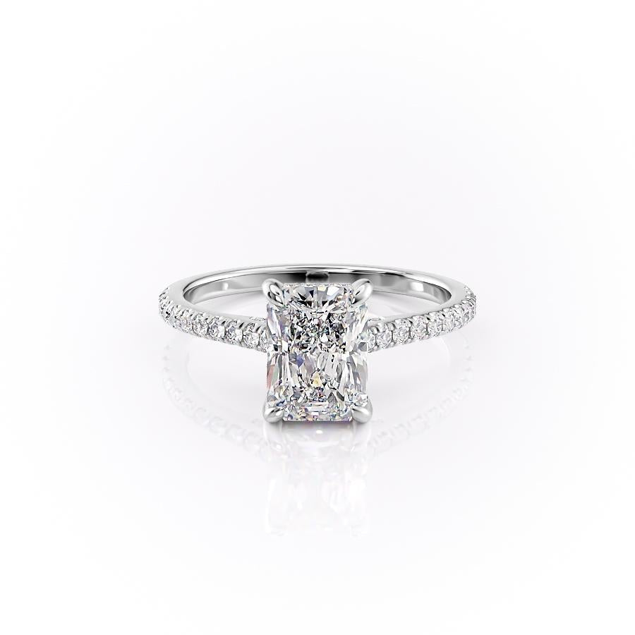 2.10 CT Radiant Cut Pave Setting Moissanite Engagement Ring 10