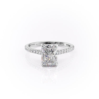2.10 CT Radiant Cut Pave Setting Moissanite Engagement Ring 10