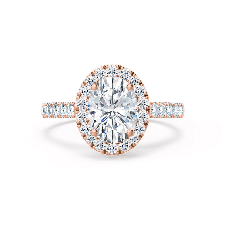 1.50 CT Oval Shaped Moissanite Halo Style Engagement Ring 7