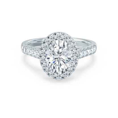 1.50 CT Oval Shaped Moissanite Halo Style Engagement Ring 6