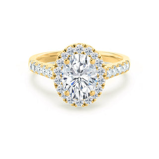 1.50 CT Oval Shaped Moissanite Halo Style Engagement Ring 6